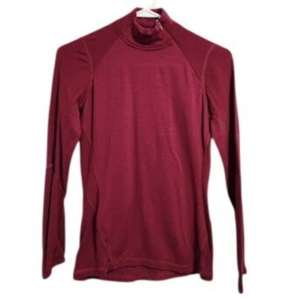Smartwool Merino 250 Asymmetrical Zip Top Womens XS Burgundy Wool Pullover